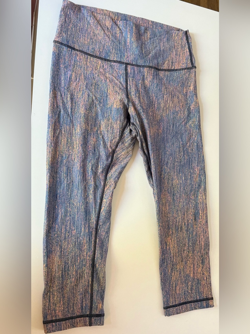 lululemon athletica Blue and Pink Capri Leggings - Size 12